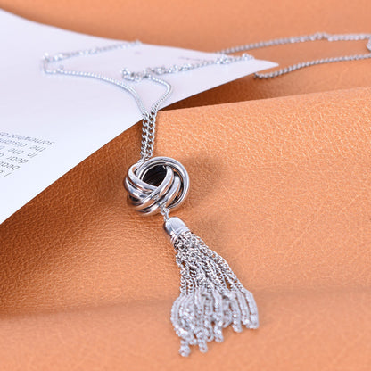 Tassel Necklace With Zinc Alloy Chain And Alloy Pendant In Ethnic Style For Unisex