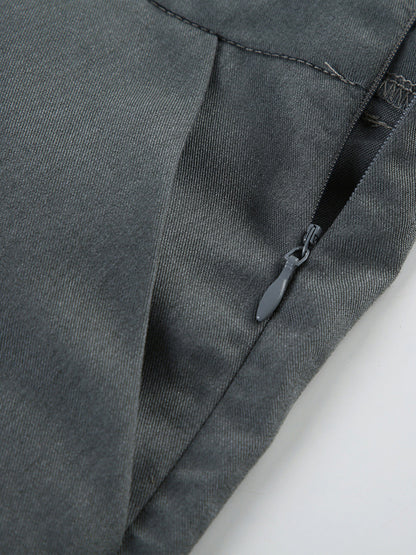 High Waisted Loose Solid Color Split-Joint Pants Trousers
