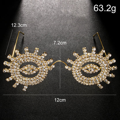 Special-Shaped Mirror Glasses For Women In Gold, Stylish Jewelry Accessory