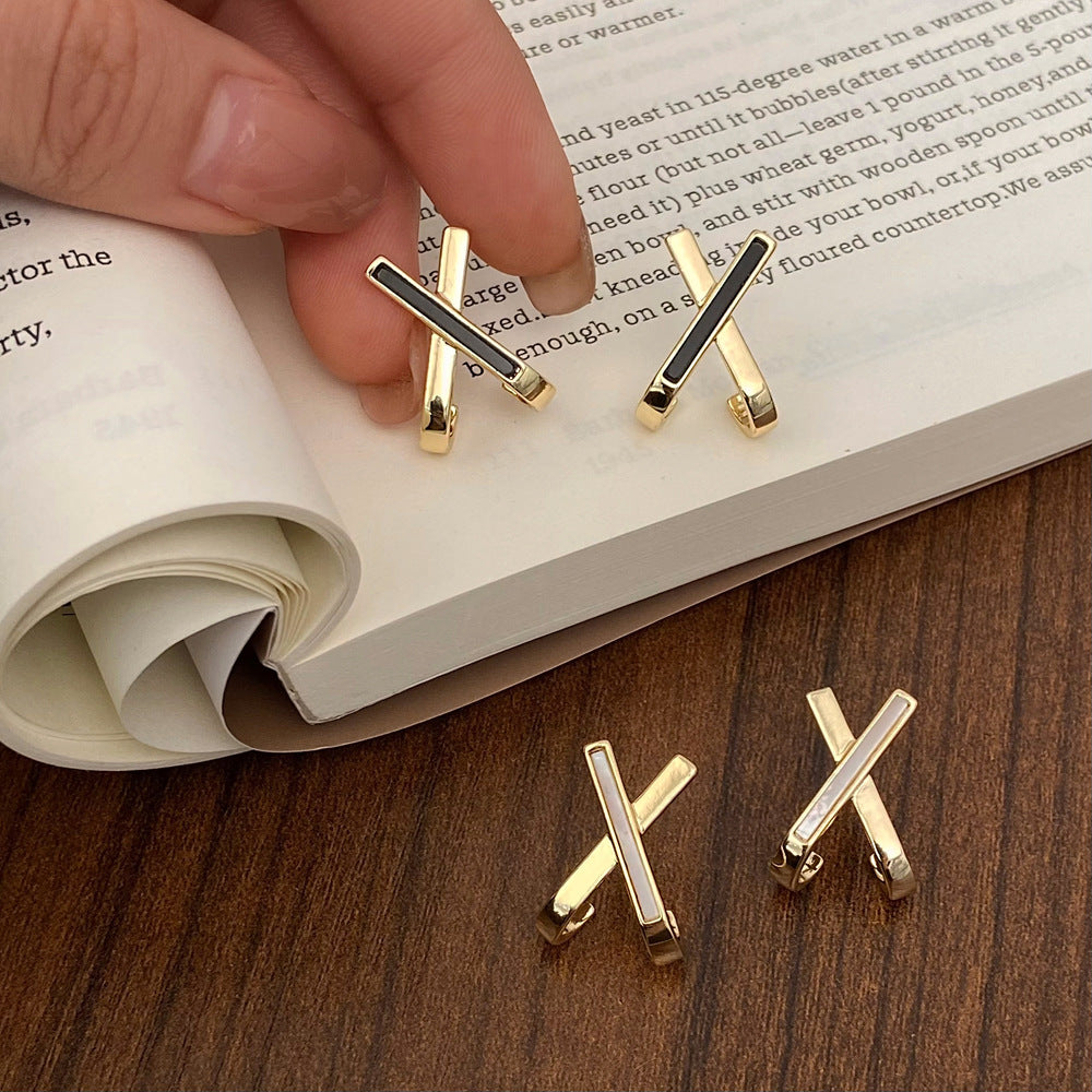For Witches Knot Jewelry Stud Earrings In White Featuring Cross Pattern
