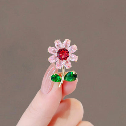 Sunflower Pin Brooches In Zinc Alloy Featuring Elegant Floral Design
