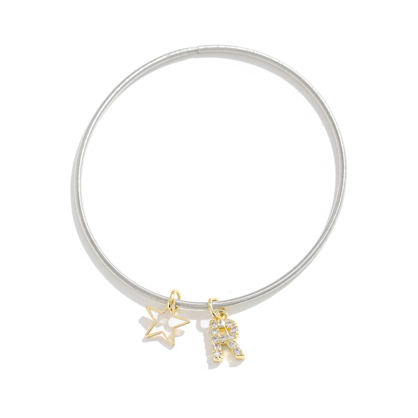 Pentagram Couple Wristband For Him And Her In 304 Stainless Steel With 18K Real Gold Plated And Zircon Inlay, Featuring Tube Chain