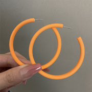 0602 Orange Oversized C- Ring 925 Silver Needle