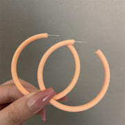 0602 Light Pink Oversized C- Ring 925 Silver Needle