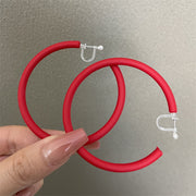 0602 Red Oversized C- Ring Plastic Spring Ear Clip