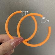 0602 Orange Oversized C- Ring Plastic Spring Ear Clip