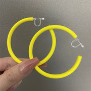 0602 Yellow Oversized C- Ring Plastic Spring Ear Clip