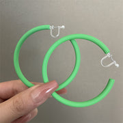 0602 Grass Green Oversized C- Ring Plastic Spring Ear Clip