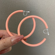 0602 Light Pink Oversized C- Ring Plastic Spring Ear Clip