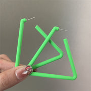 0698 Fluorescent Green Super Triangle 925 Silver Needle