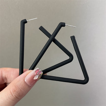 Exaggerated Geometric Large Earrings For Women In Yellow And Green Acrylic With Stoving Varnish Finish