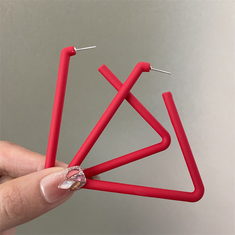 Exaggerated Geometric Large Earrings For Women In Yellow And Green Acrylic With Stoving Varnish Finish