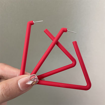 Exaggerated Geometric Large Earrings For Women In Yellow And Green Acrylic With Stoving Varnish Finish