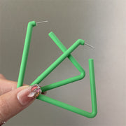 0698 Grass Green Oversized Triangle 925 Silver Needle