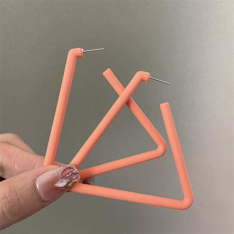 Exaggerated Geometric Large Earrings For Women In Yellow And Green Acrylic With Stoving Varnish Finish