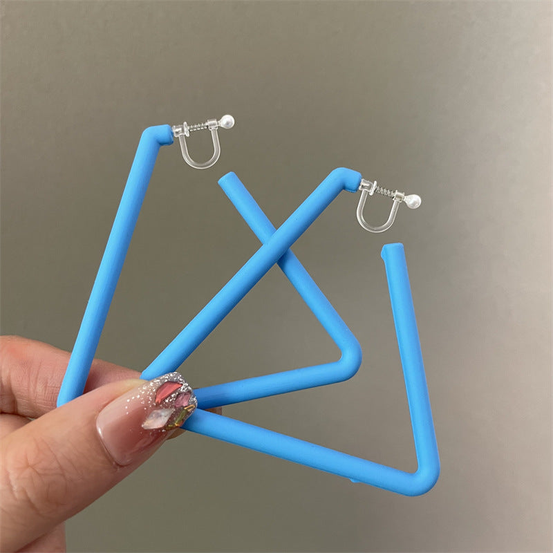 Exaggerated Geometric Large Earrings For Women In Yellow And Green Acrylic With Stoving Varnish Finish