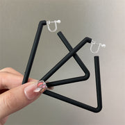 0698 Black Oversized Triangle Plastic Spring Ear Clip