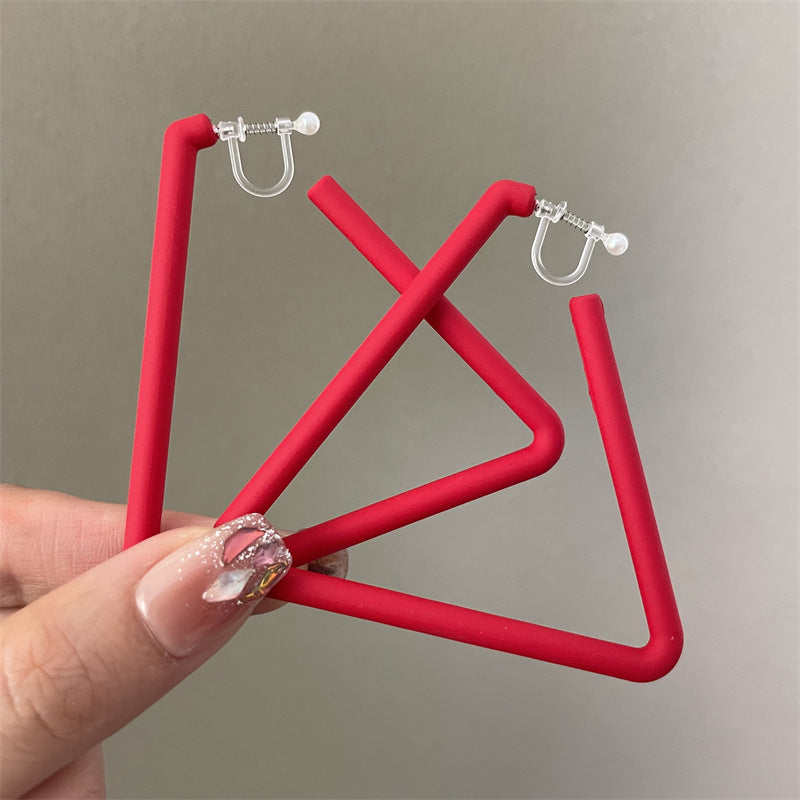 Exaggerated Geometric Large Earrings For Women In Yellow And Green Acrylic With Stoving Varnish Finish