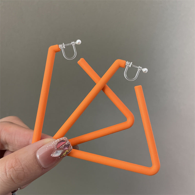 Exaggerated Geometric Large Earrings For Women In Yellow And Green Acrylic With Stoving Varnish Finish