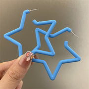 0535 Blue Oversized Star 925 Silver Needle