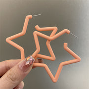 0535 Light Pink Oversized Star 925 Silver Needle