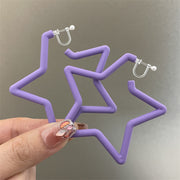 0535 Purple Oversized Star Spring Plastic Ear Clip