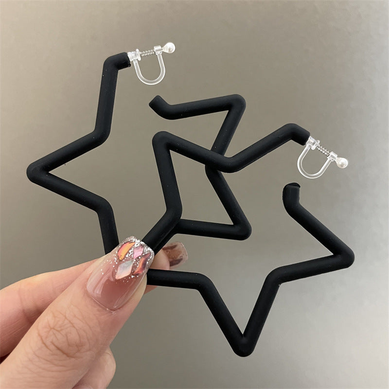 Pentagram Earrings For Women In Exaggerated Style With Acrylic Material And Stoving Varnish Finish, Available In Colour