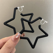 0535 Black Oversized Star Spring Plastic Ear Clip