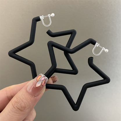 Pentagram Earrings For Women In Exaggerated Style With Acrylic Material And Stoving Varnish Finish, Available In Colour
