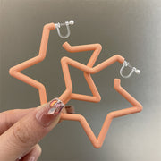 0535 Light Pink Oversized Star Spring Plastic Ear Clip