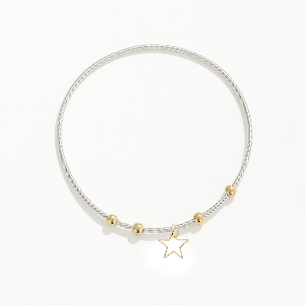 Pentagram Couple Wristband For Him And Her In 304 Stainless Steel With 18K Real Gold Plated And Zircon Inlay, Featuring Tube Chain