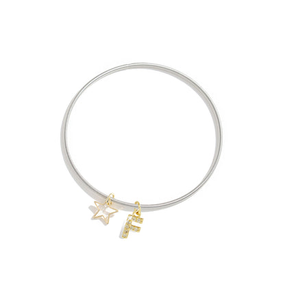 Pentagram Couple Wristband For Him And Her In 304 Stainless Steel With 18K Real Gold Plated And Zircon Inlay, Featuring Tube Chain