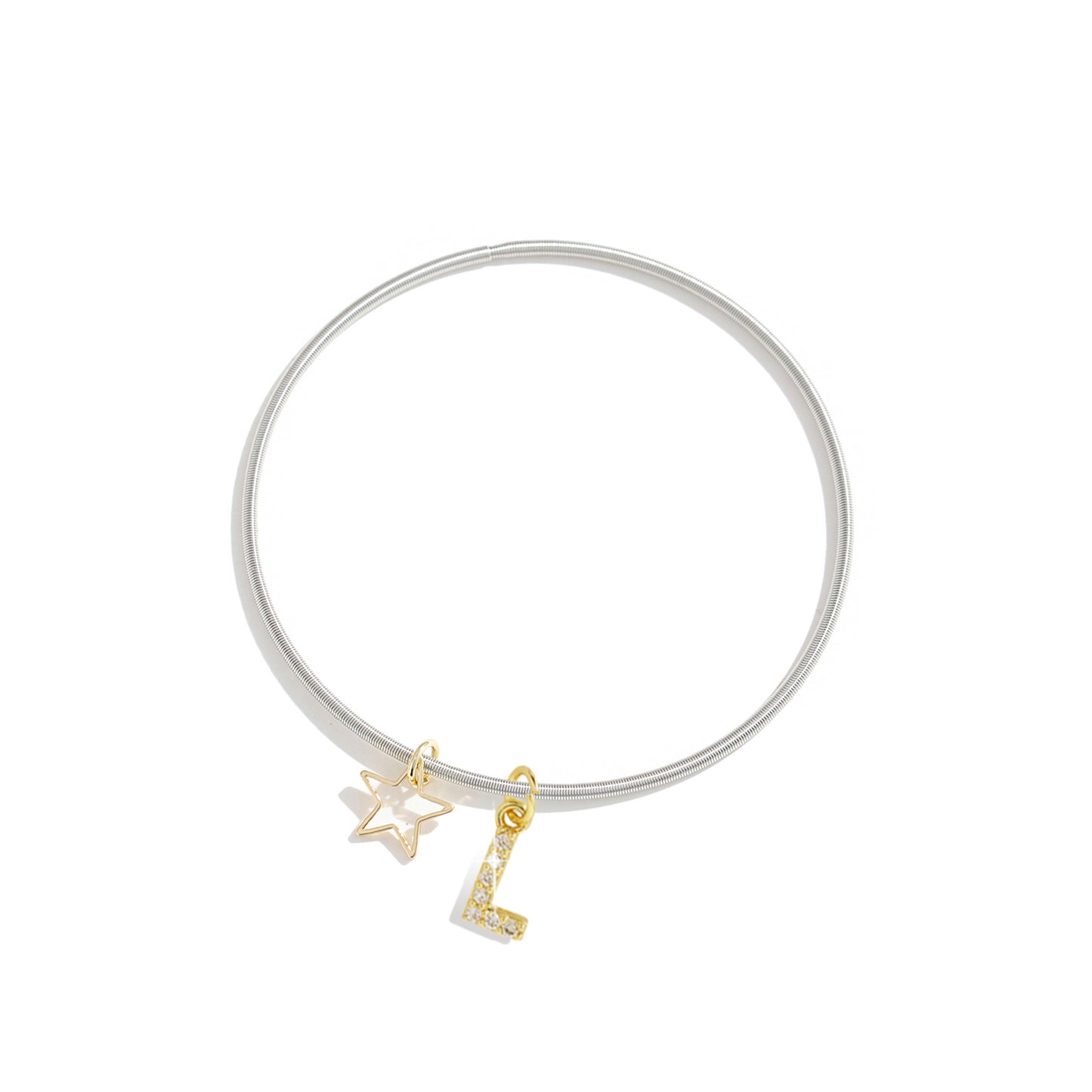 Pentagram Couple Wristband For Him And Her In 304 Stainless Steel With 18K Real Gold Plated And Zircon Inlay, Featuring Tube Chain