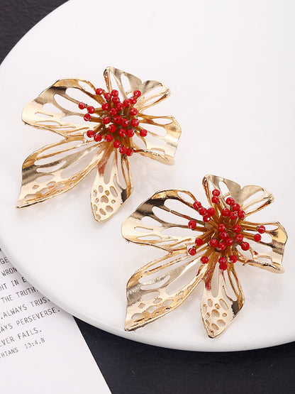 Flower Shape Hollow Drop Earrings