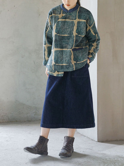 Women Vintage Floral Cotton Winter Padded Coat