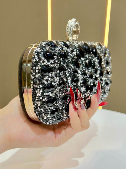 Chains Geometric Lock Rhinestone Shiny Crossbody Bags Evening Bags & Clutches