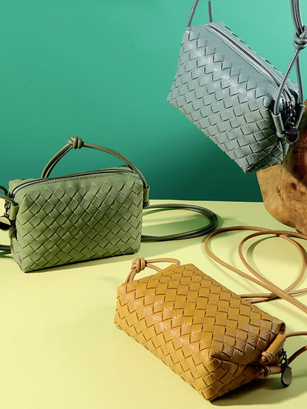 Woven Zipper Bags Crossbody Bags