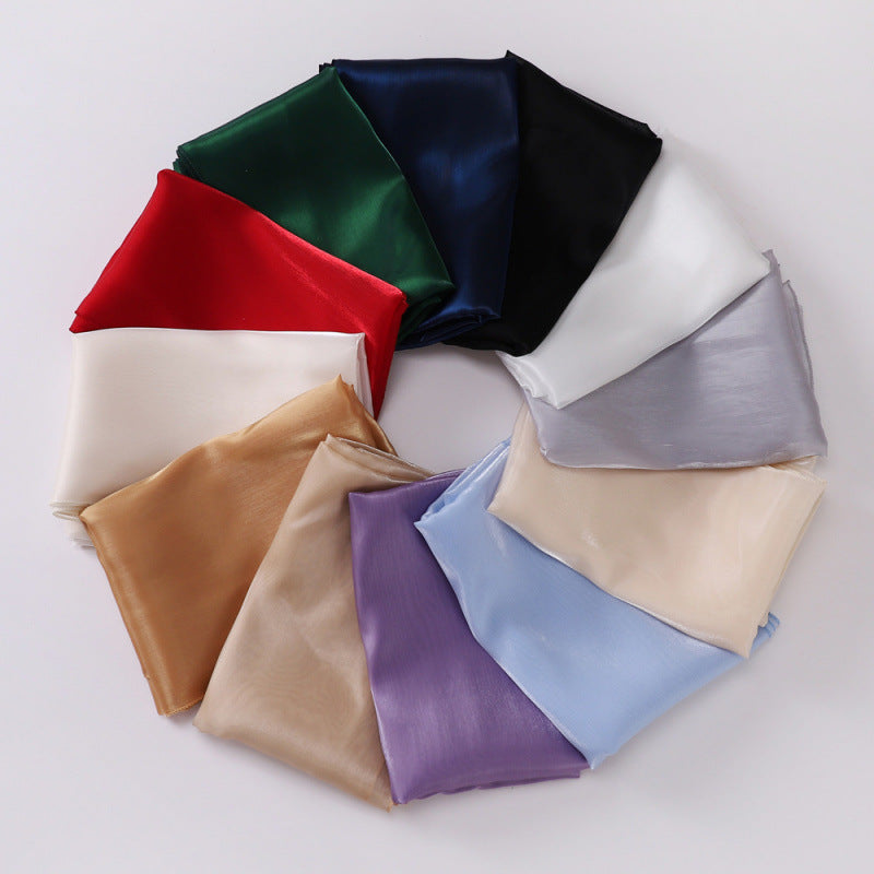 Elegant Organza Kerchief Silk Scarf Featuring Lightweight And Sheer Fabric For Stylish Accessories
