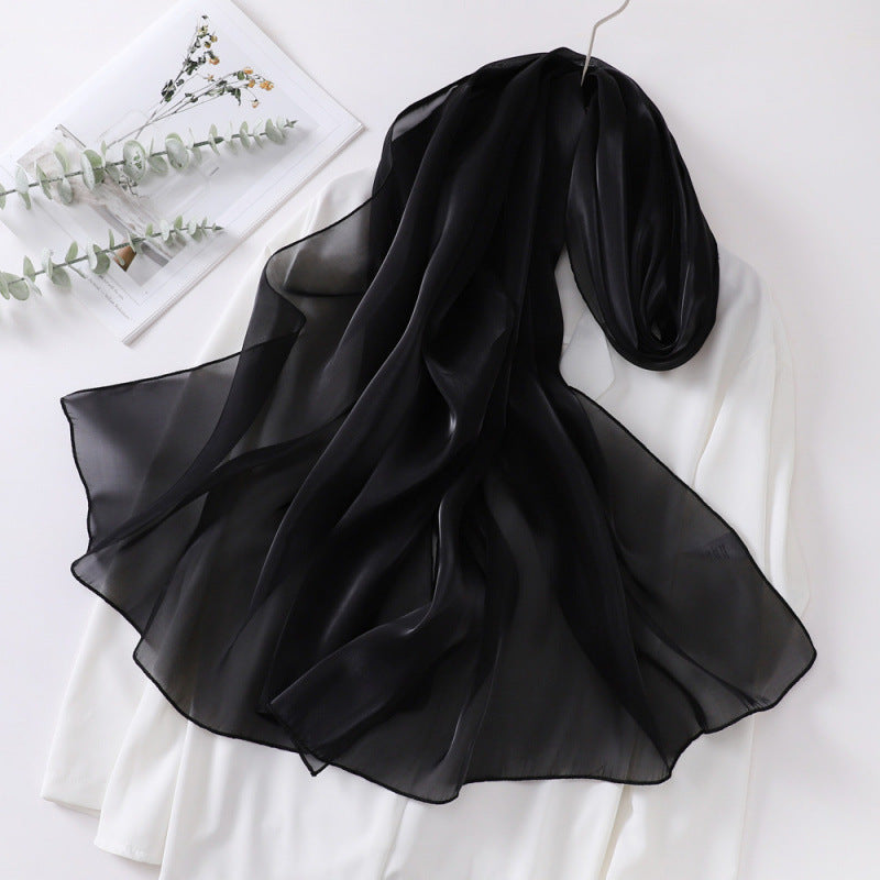 Elegant Organza Kerchief Silk Scarf Featuring Lightweight And Sheer Fabric For Stylish Accessories