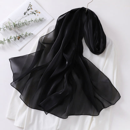 Elegant Organza Kerchief Silk Scarf Featuring Lightweight And Sheer Fabric For Stylish Accessories