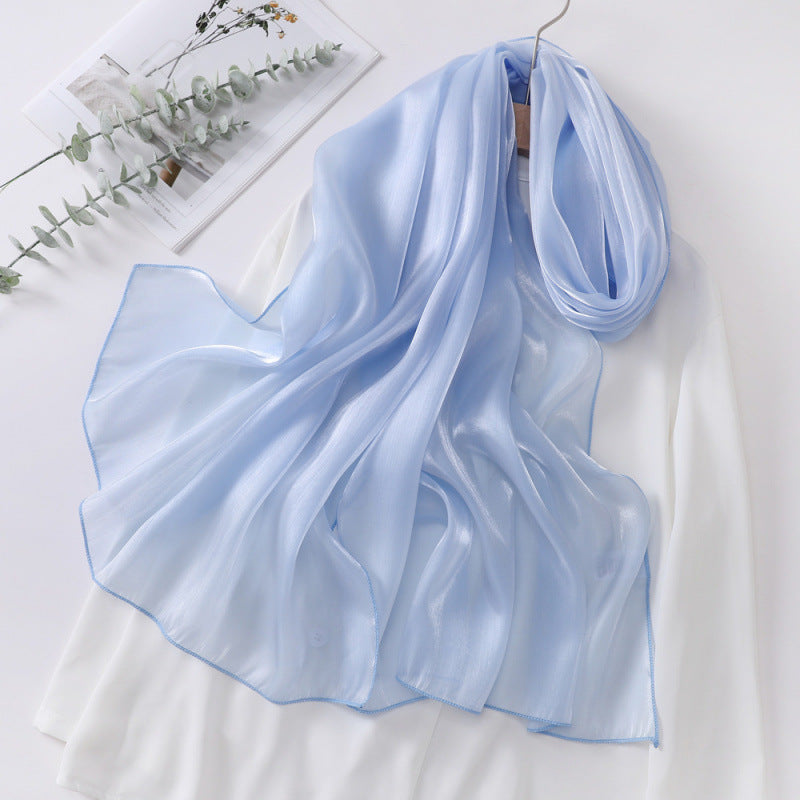 Elegant Organza Kerchief Silk Scarf Featuring Lightweight And Sheer Fabric For Stylish Accessories