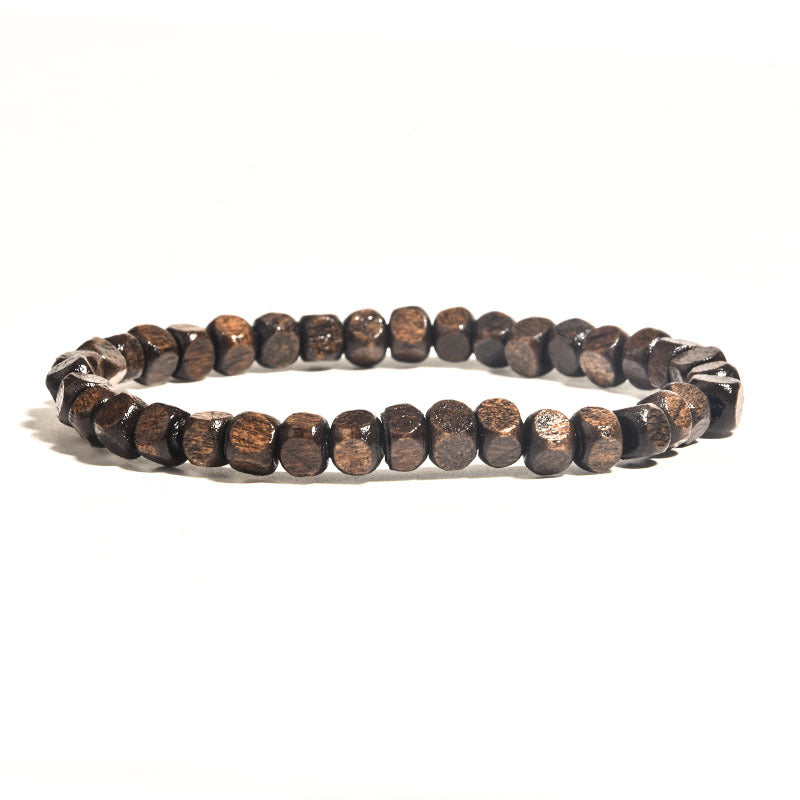 Ethnic Style Bracelets For Men And Women Featuring Wooden Beads In Black, Set Of 3 Pieces