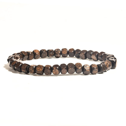 Ethnic Style Bracelets For Men And Women Featuring Wooden Beads In Black, Set Of 3 Pieces