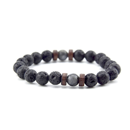 Ethnic Style Bracelets For Men And Women Featuring Wooden Beads In Black, Set Of 3 Pieces