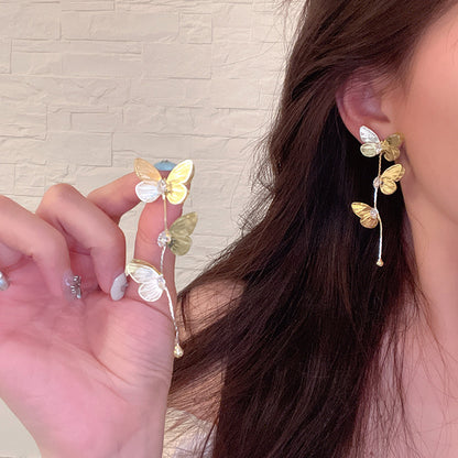 Bohemian Floral Metal Hoop Earrings For Women Vintage Design Simple Rose Gold Bow