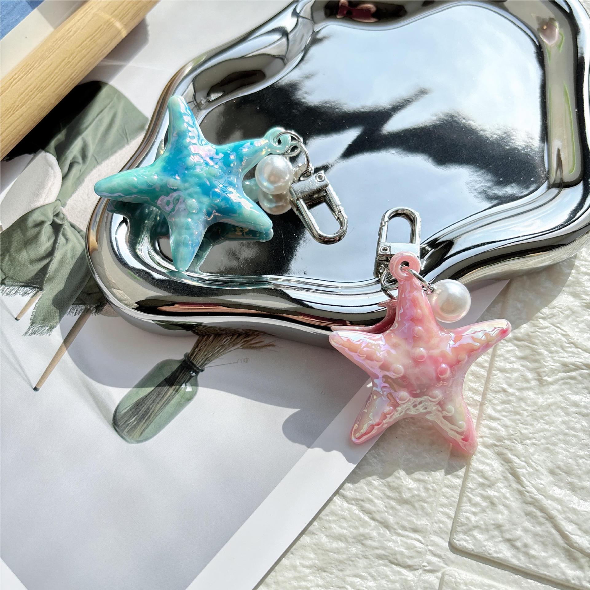 Ocean Valentine's Day Natural Pink Key Chain In Acrylic Material, Perfect Gift For Loved Ones