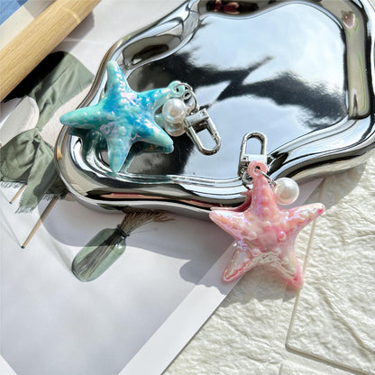 Ocean Valentine's Day Natural Pink Key Chain In Acrylic Material, Perfect Gift For Loved Ones