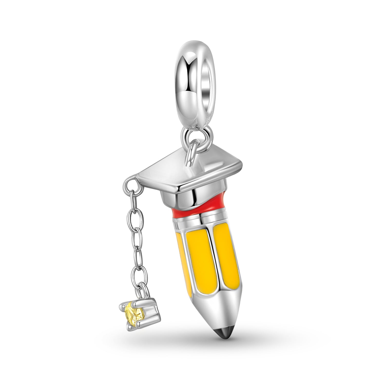 925 Sterling Silver Pendant Book With Electroplated Gold Plating And Epoxy Inlay Featuring Artificial Zircon Stone, 1 Piece