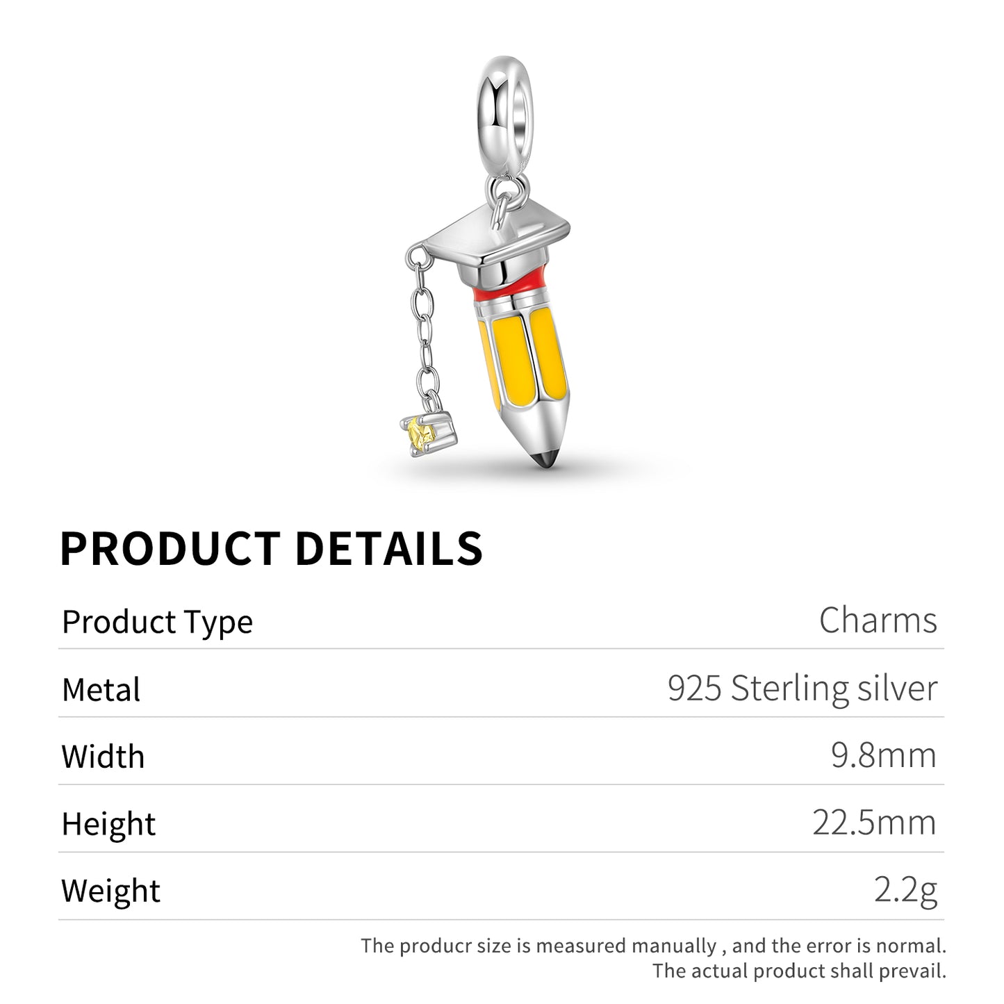925 Sterling Silver Pendant Book With Electroplated Gold Plating And Epoxy Inlay Featuring Artificial Zircon Stone, 1 Piece
