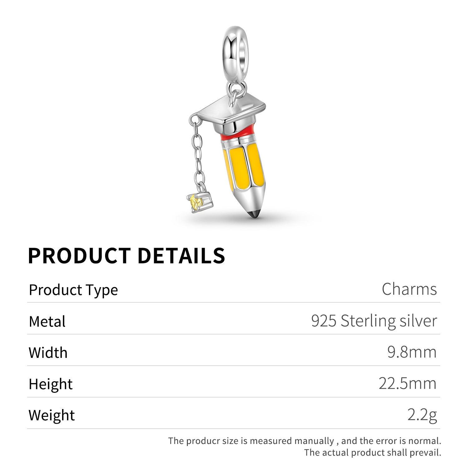 925 Sterling Silver Pendant Book With Electroplated Gold Plating And Epoxy Inlay Featuring Artificial Zircon Stone, 1 Piece